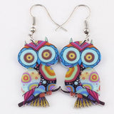 "Psychedelic Owls" Earrings