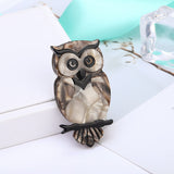 "Chocolate" Owl Brooch