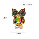 "Clotilde" Owl Brooch